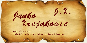 Janko Krejaković vizit kartica
